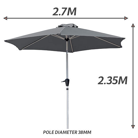 Glamhaus Tilting Garden Parasol - Grey Edition - Homefront